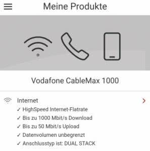 Vodafone app dualstack CableMax 1000