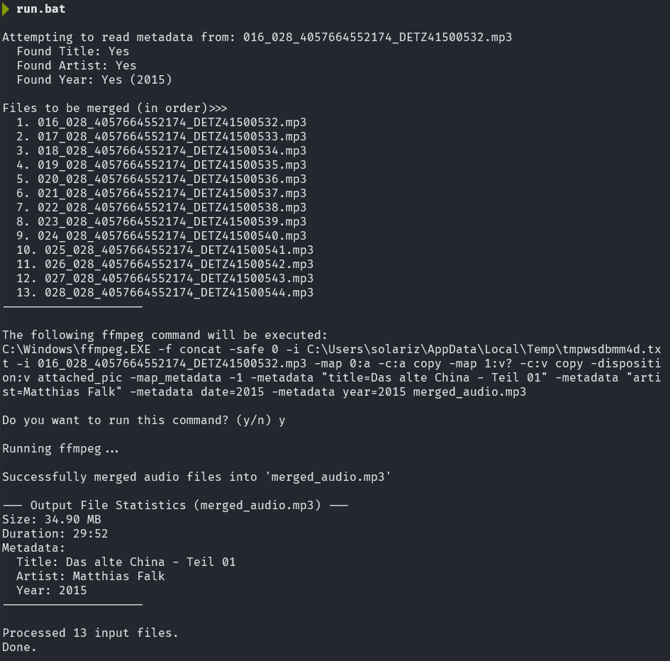 mp3 audiobook file merger screenshot